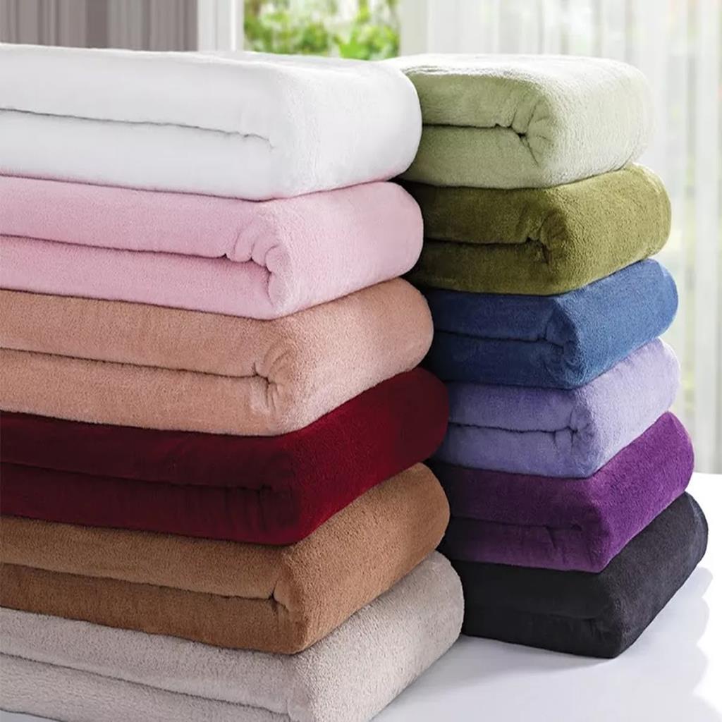 Kit 5 Mantas Cores Lisas E Estampadas Sortidas Toque Macio Fleece Inverno