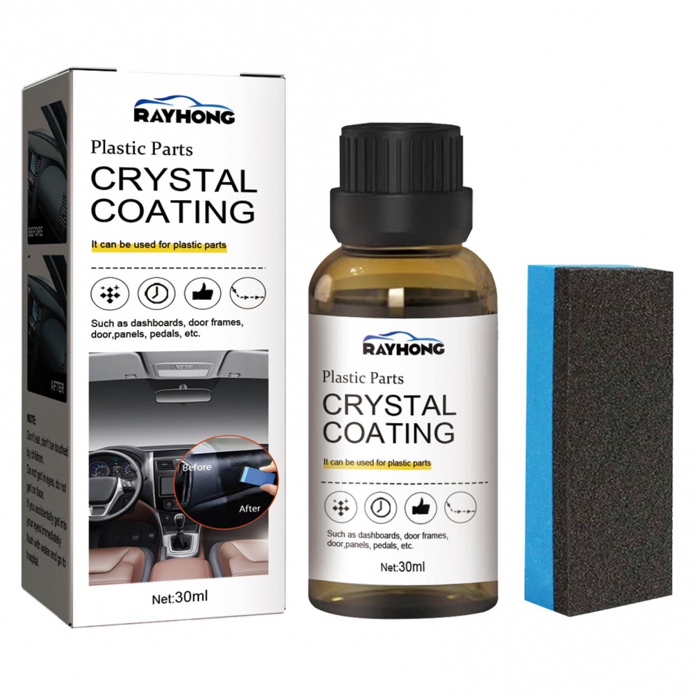 Hilimer Plástico Refurbished Plating Crystal Coating Agent Painel De Cera Auto Interior Carro Renovado Agente De Recauchutagem De Revestimento Com Esponja 30ml Para Porta De , Painéis De