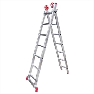 Escada Extensiva de Alumínio 7 x 2 Degraus 2,12 x 3,32 Metros EVE1005 EVALD em Oferta na Shopee