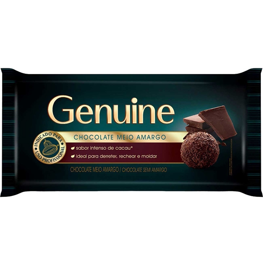CHOCOLATE MEIO AMARGO EM BARRA DE 1KG GENUINE Shopee Brasil