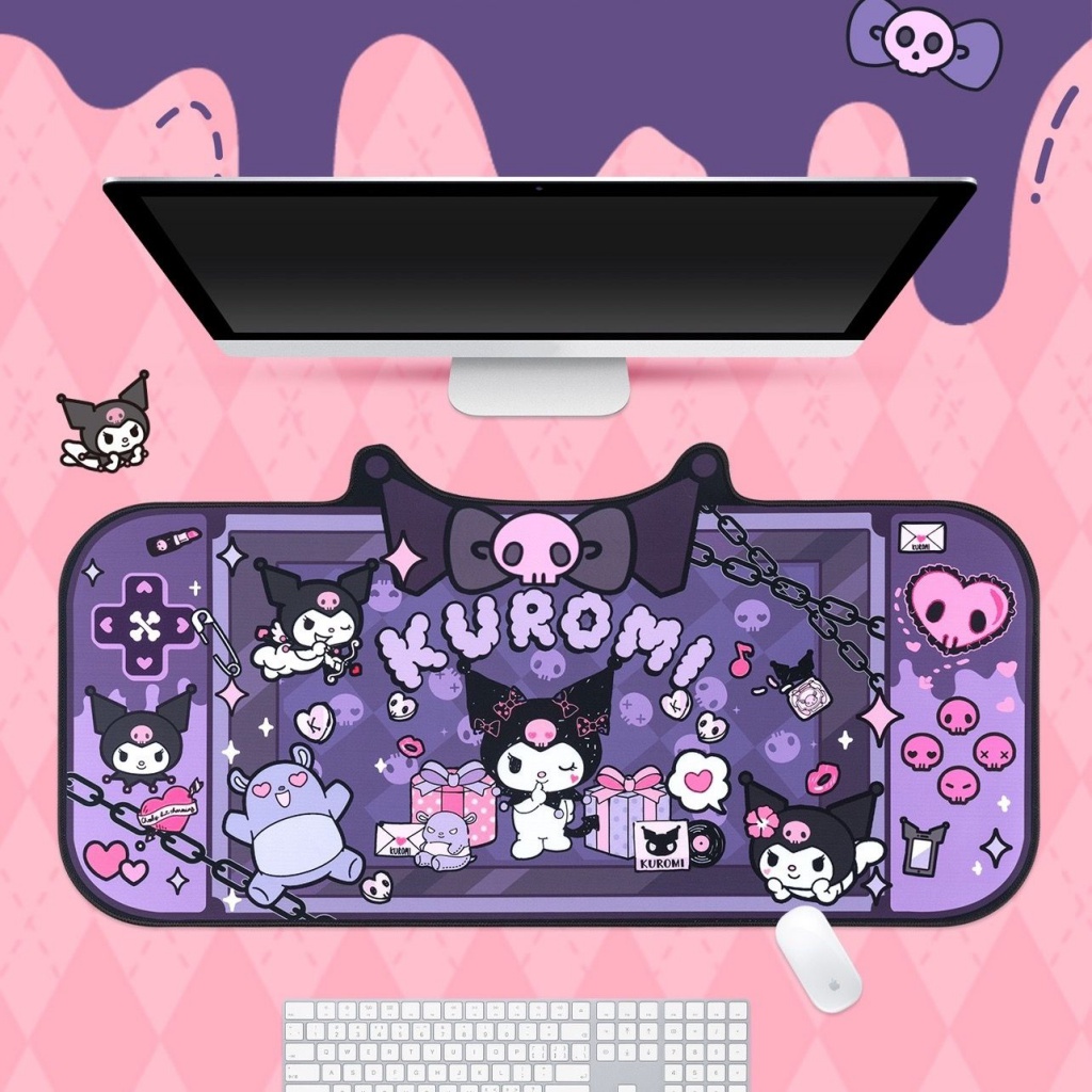 Sanrio Kuromi Mouse Pad 80*40/60*30 cm De Rato E-Sports Jogos De Teclado Mesa De Cartoon Overlocked