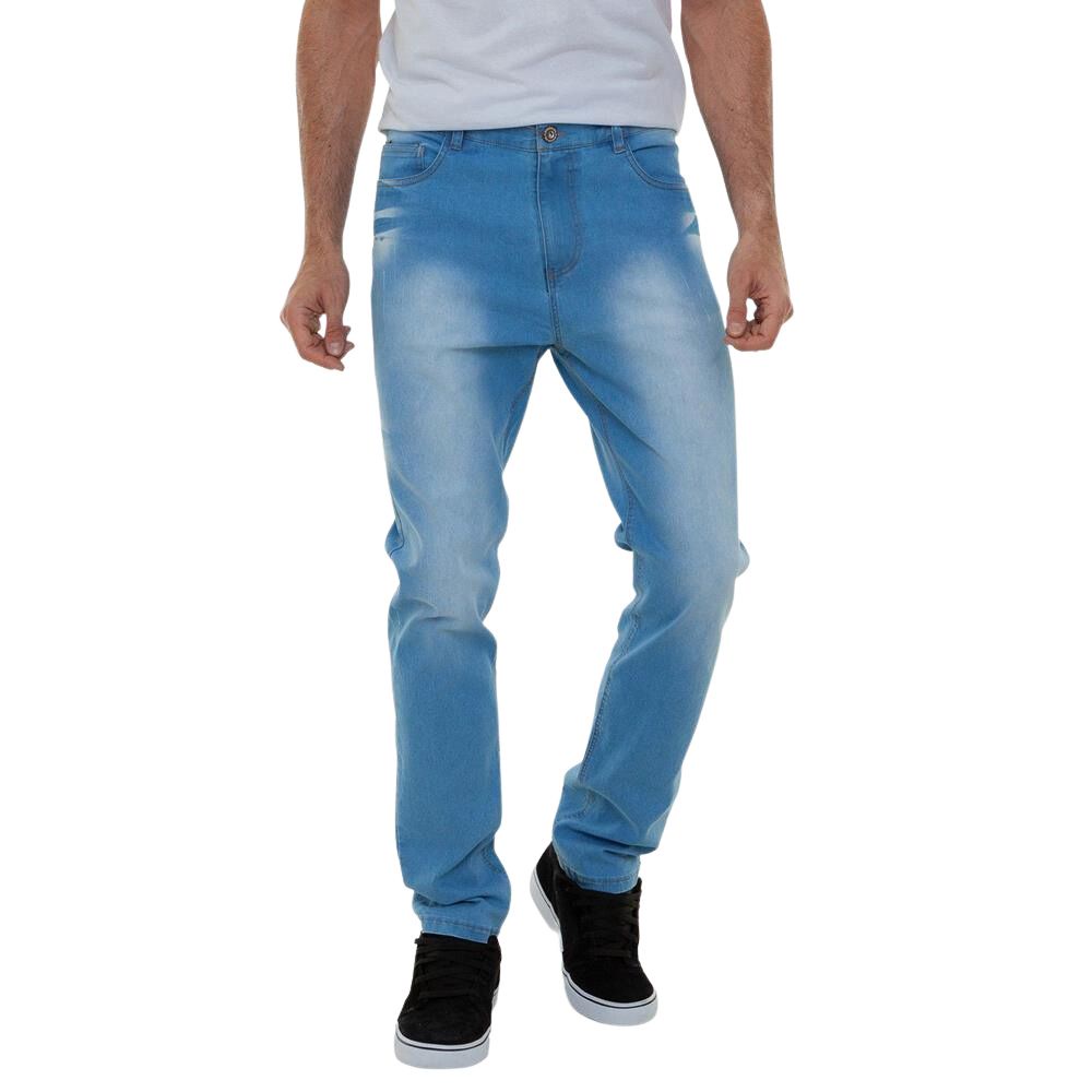 Calça Jeans Masculina Slim Lavagem Azul Clara Premium Versatti