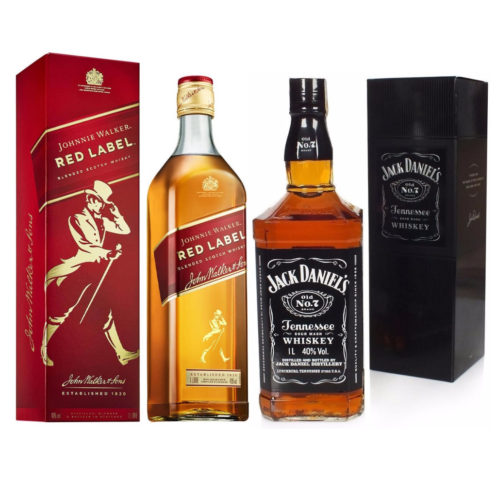 Whisky Johnnie Walker Red Label 1L + Jack Daniels Old No7 1L Shopee
