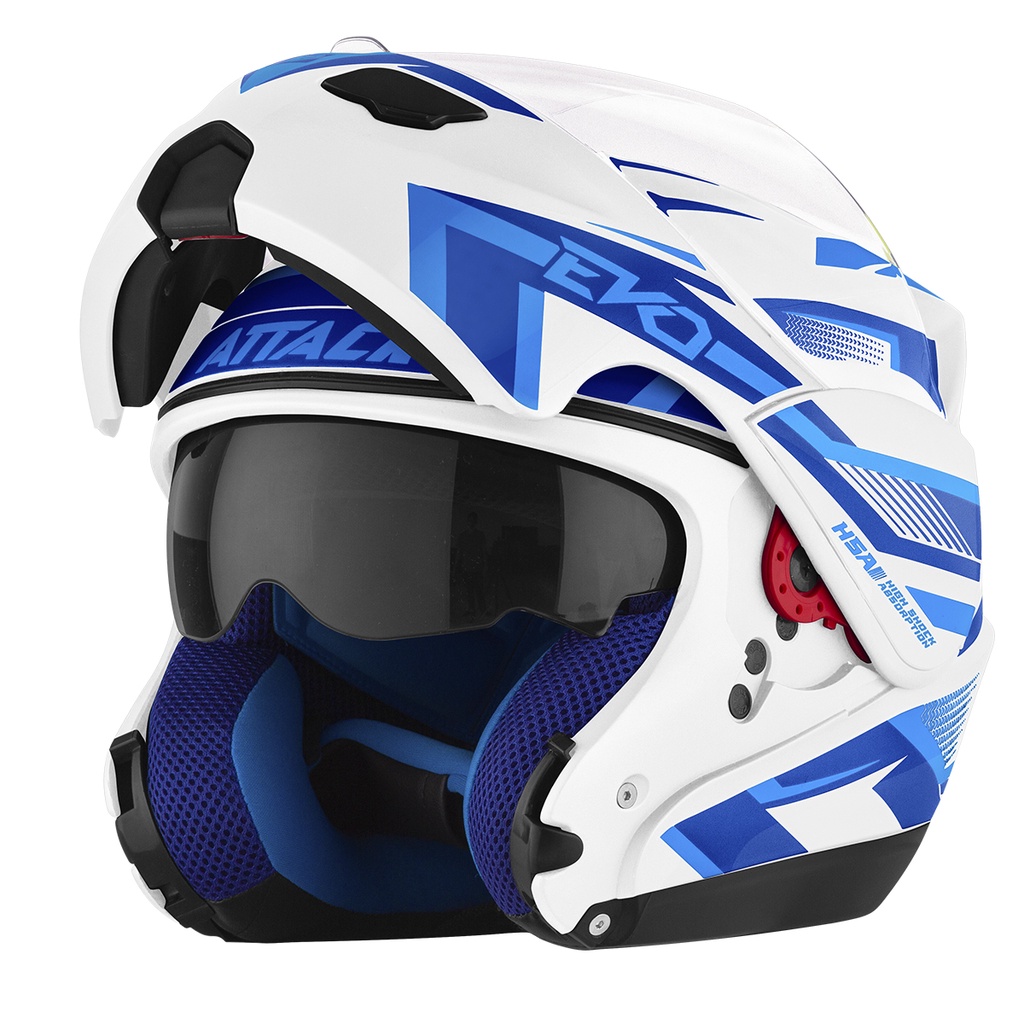 Capacete para Moto Robocop Articulado Escamoteavel Fosco Pro Tork Attack Evo Fechado Aberto Masculino Feminino Sub viseira fume