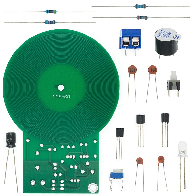 DC 3V-5V Metal Detector Kit DIY Electronic Kit 60mm Non-contact Sensor