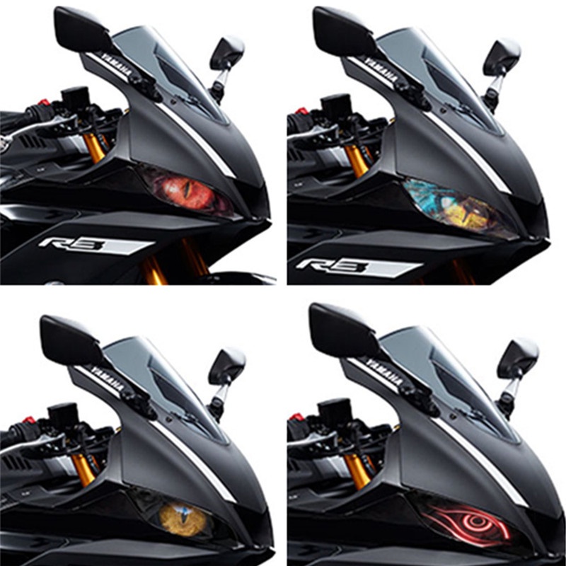 Para YAMAHA YZF-R3 R3 Yzfr3 2023 Acessórios Motocicletas Carenagem Dianteira Autocolante De Proteção Da Cabeça Luz