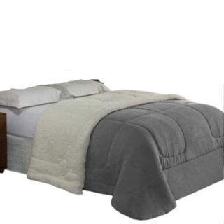 Coberdrom Alaska Queen Casal Grande Pra Quarto Manta 150 Sherpa Pele De Carneiro Fofo Quente