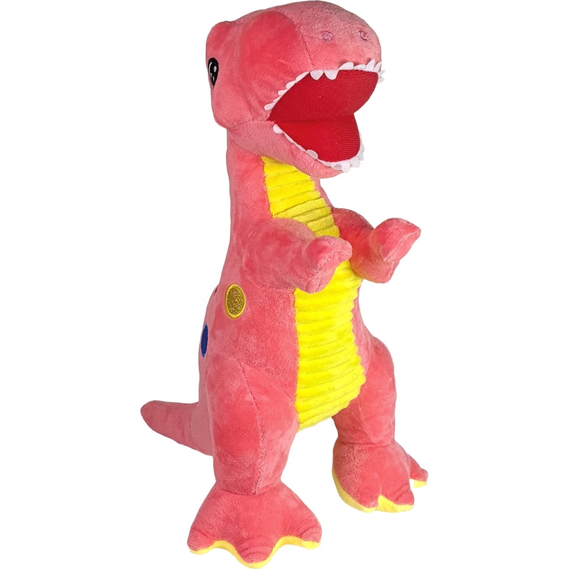 Dinossauro De Pelúcia T Rex Bolinhas Coloridas 36cms - Rosa | Shopee Brasil