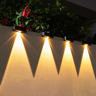 4PCS Luz Solar LED Super Brilhante À Prova D'água Iluminação De Parede Lâmpada Para Garagem De Villa Varandas Escadas Luzes Solares