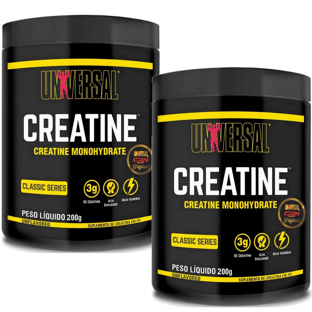 Kit 2x Creatina Monohidratada 100 Pura 200g Universal Nutrition