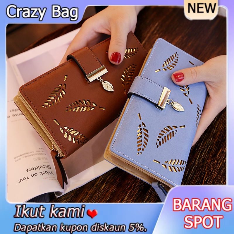 Nova Carteira De Senhora Sweet Lady PU Couro Seção Horizontal Zíper Fêmea De Comprimento Médio Bolsa De Moedas De Folha Oca