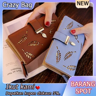 Nova Carteira De Senhora Sweet Lady PU Couro Seção Horizontal Zíper Fêmea De Comprimento Médio Bolsa De Moedas De Folha Oca