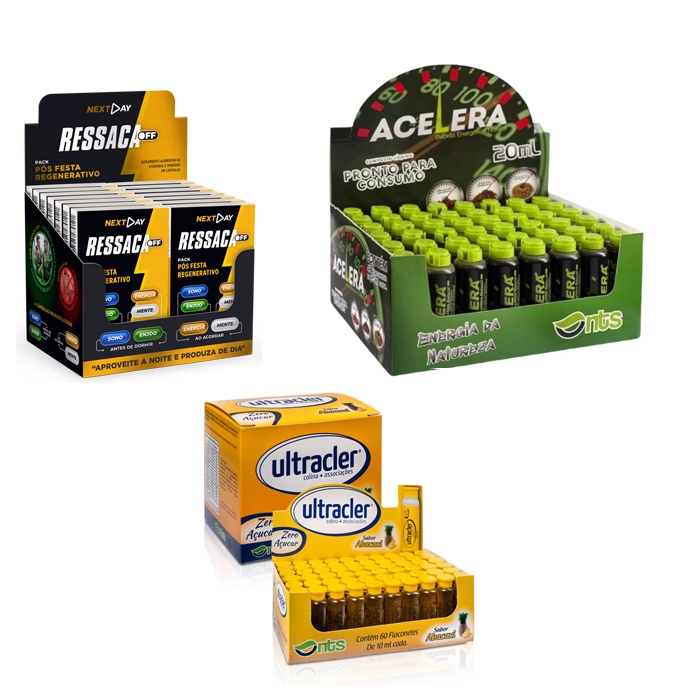 KIT RESSACA + ACELERA + ULTRACLER | Shopee Brasil