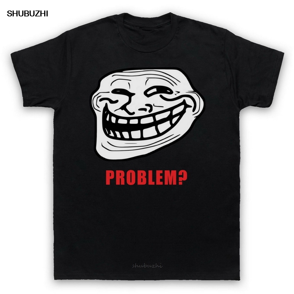TROLLFACE MEME RAGE COMIC FUNNY TROLL JOKE INTERNET T-Shirt TEE Para Jovens De Meia-Idade