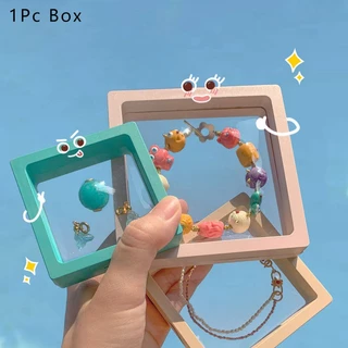 1Pc Caixa De Armazenamento De Jóias Com Filme De PE Colorido Exibição De Suspensão Anel Transparente/Colar/Pulseira/Brinco/De Broche