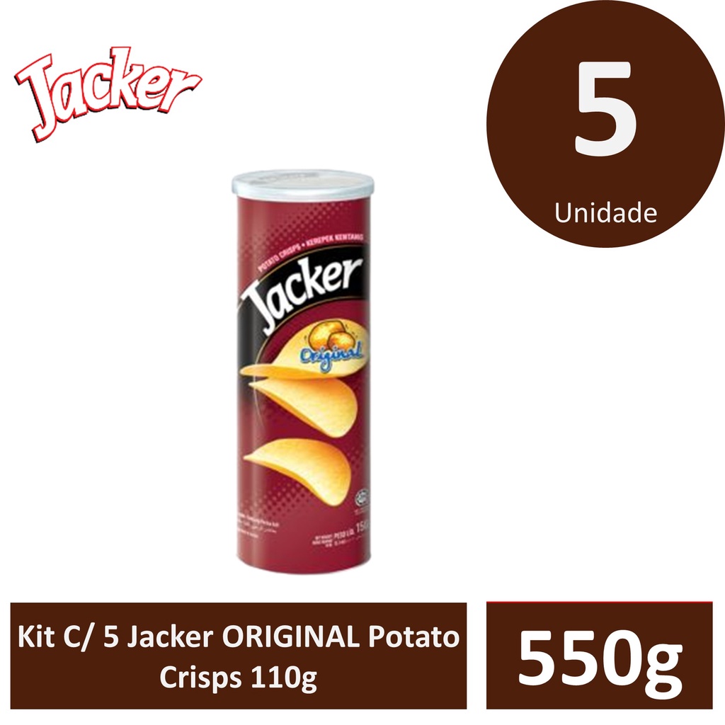 Kit C/ 5 Jacker ORIGINAL Potato Crisps 110g | Shopee Brasil