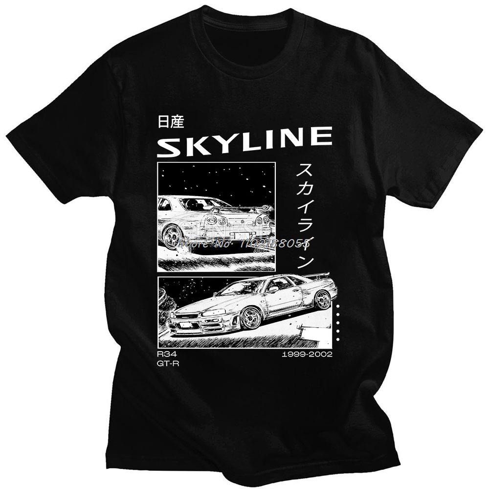 Camiseta masculina Nissan Skyline Drift Japão Carro Camisa Blusa Branca  Estampada