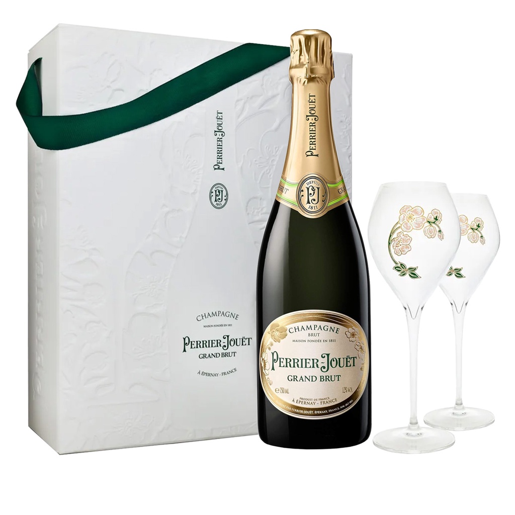 KIT CHAMPAGNE PERRIER JOUET GRAND BRUT 750ML + 2 TACA KIT CHAMPAGNE PERRIER JOUET GRAND BRUT 750ML + 2 TACA