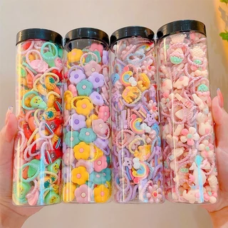 40 Pçs / Nova Corda De Cabelo Das Crianças Dos Desenhos Animados Dez Peça De Cabelo Bonito Corda Rabo De Cavalo Duplo Laço De Cabelo Meninas De Alta Elástica Acessórios Para O Cabelo
