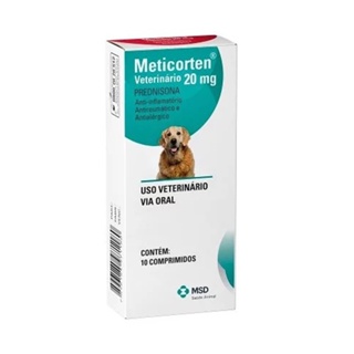 Anti-Inflamatório MSD Meticorten para Cães 10 Comprimidos 20mg