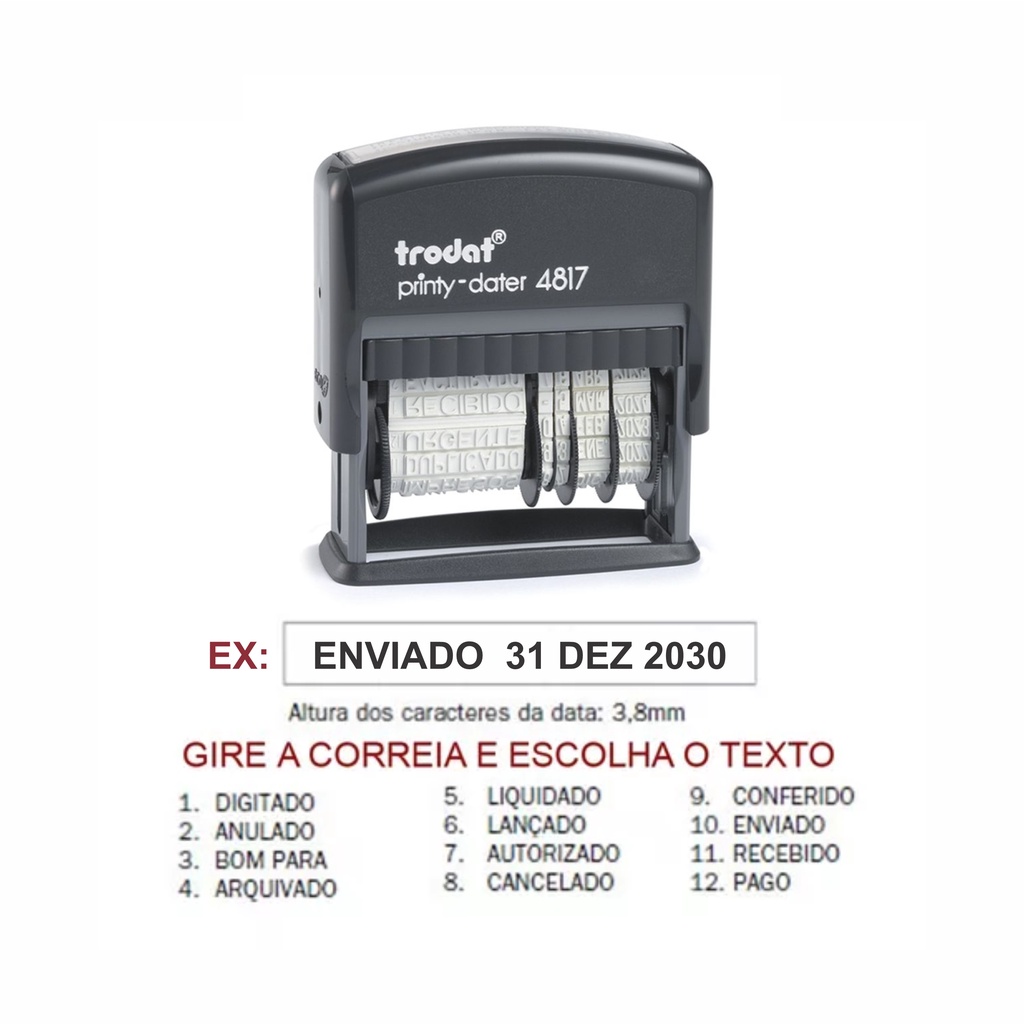 Carimbo datador + Textos Prontos | Shopee Brasil