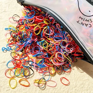 500pcs Meninas Faixa De Borracha Descartável Colorida Recém-Nascido Porta Rabo De Pônei Gravatas Para Cabelo De Bebê