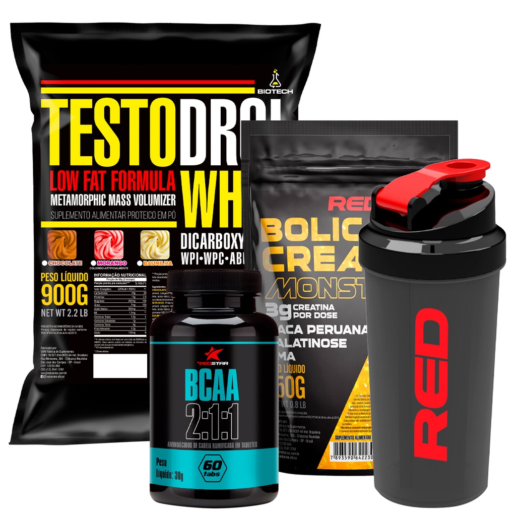 Whey Protein – Bolic Creatina – BCAA 211 – Coqueteleira