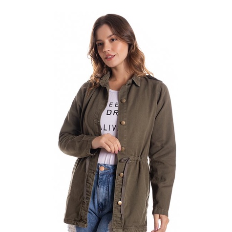 Parka verde militar lady hot sale rock