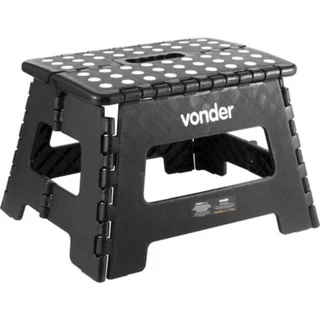 BANQUETA DOBRAVEL VONDER 22 CM 150KG CAMPING PRETA PESCA