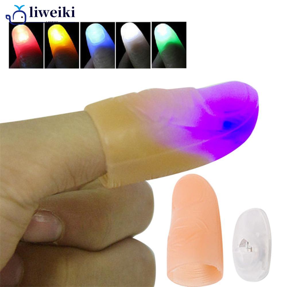 Set De 10 Luces Para Dedos Mágicas De Poliéster – Pulgares Luminosos Para Trucos De Magia, Bromas, Fiestas Y Espectáculos