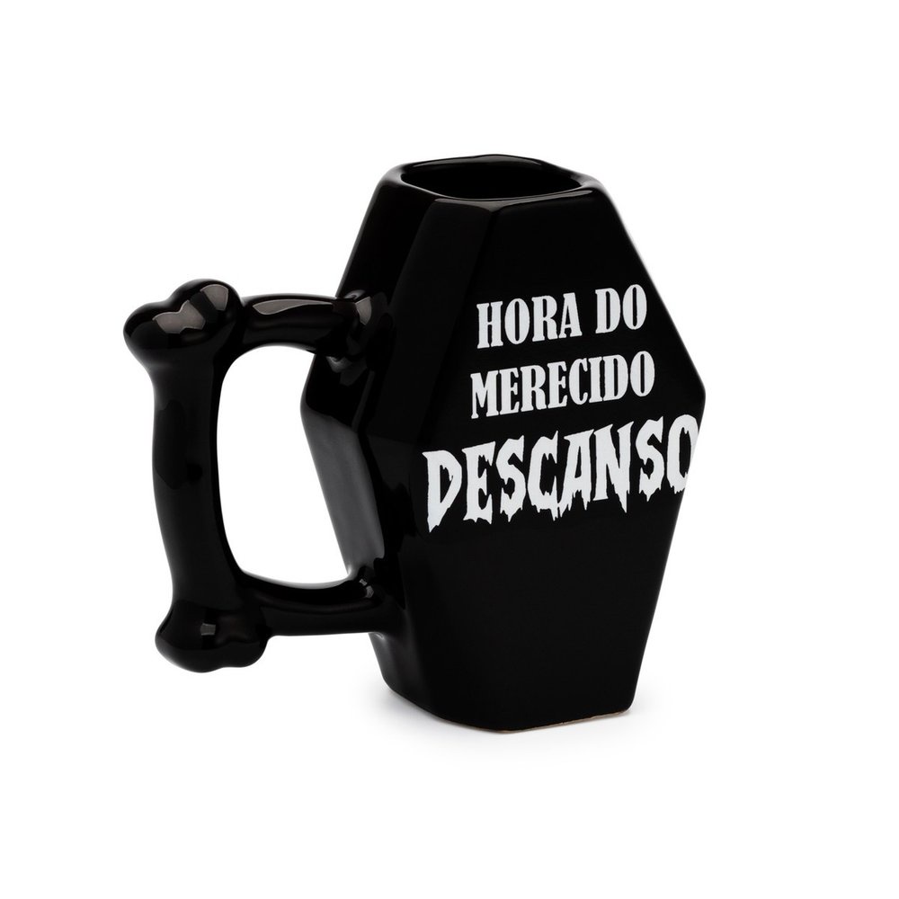 Caneca 3D Caixão Hora do Descanso Cerâmica 350ml BROGLIO