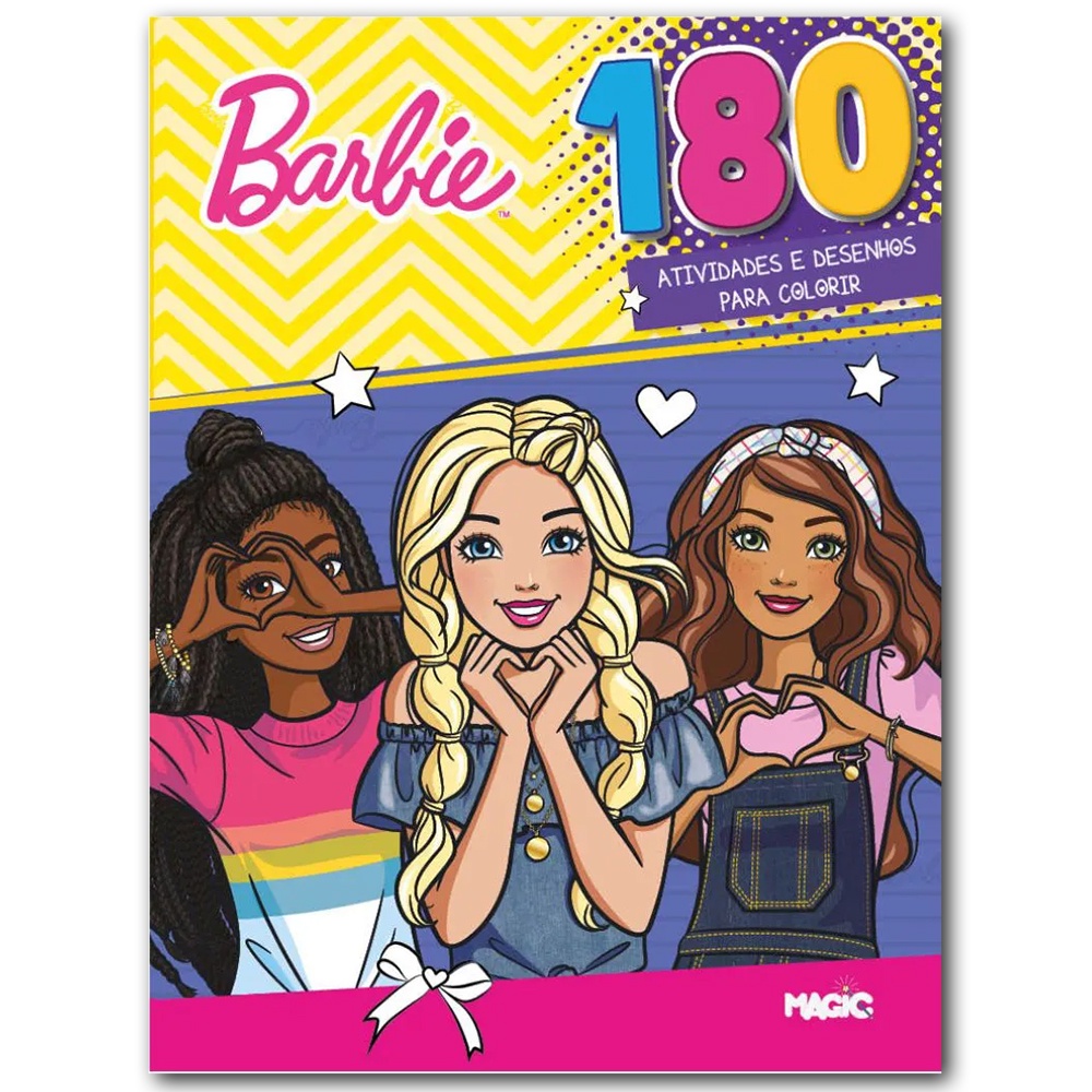 Livro Barbie 180 Atividades e Desenhos para colorir Capa comum