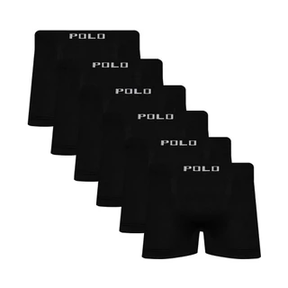 Kit 6 Cuecas Polo Boxer Microfibra Preto - POLO STAR