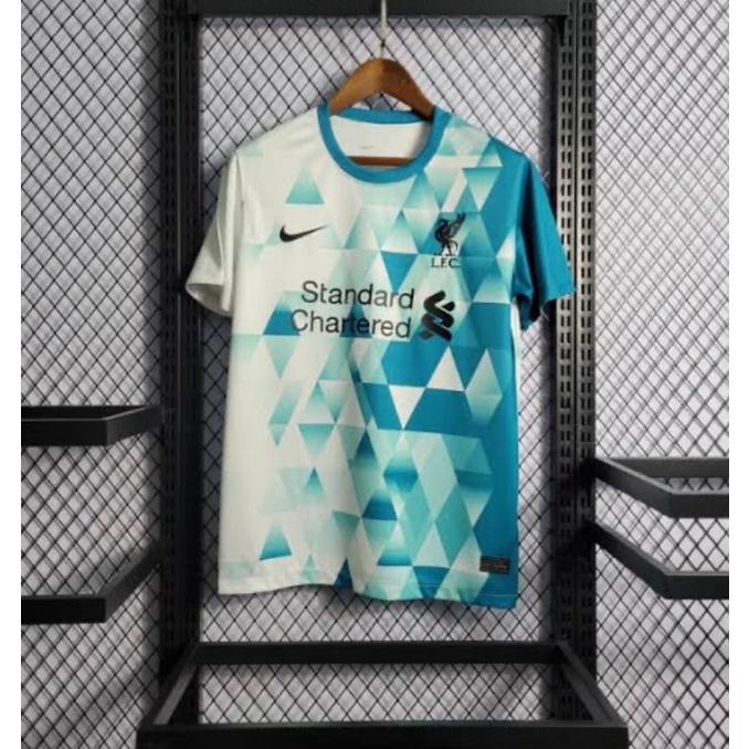 Camisa Do Liverpool Azul e Branca ALTA QUALIDADE Time de Futebol Versão ...