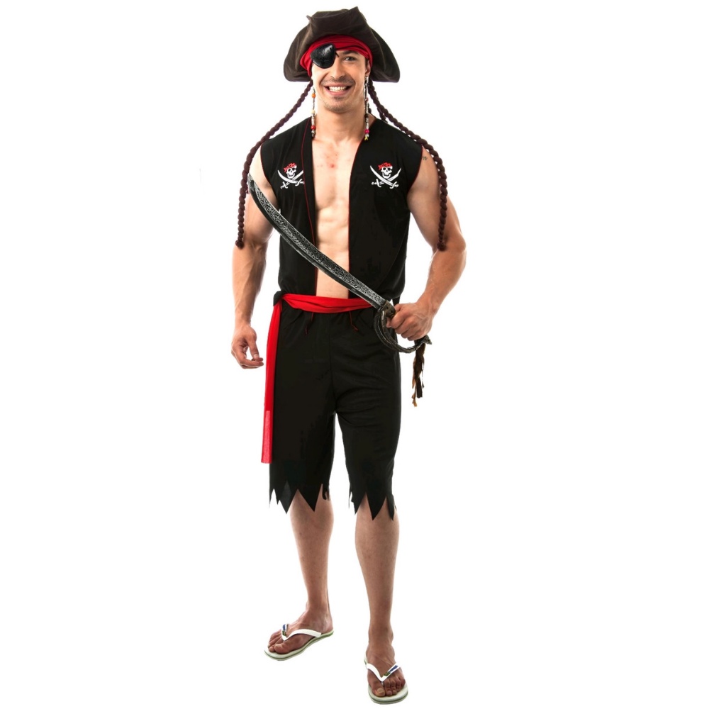 Fantasias Pirata Feminino e Pirata Masculino Adulto Casal (G)