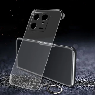 Capa Protetora Transparente Para Telefone Sem Moldura Xiaomi 13 Pro Mi 13 Lite Ultra Clear Thin Hard PC Back Camera Protector De Pára-Choques Com Anel Case