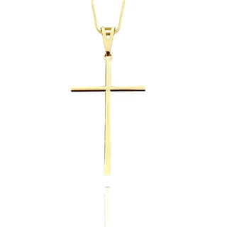 Pingente Moderno de Cruz Agulha Tamanho G 4,5cm 2,7cm Banhada a Ouro em Oferta na Shopee