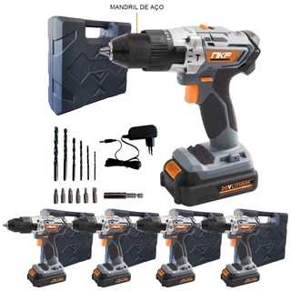 Kit 5 Parafusadeira e Furadeira de Impacto à Bateria com 5 Baterias 20V FP20X NK