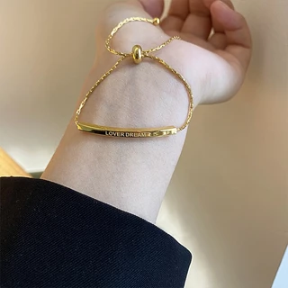 Novo aço inoxidável Puxando Pulseira Ins Estilo Moda Uma Carta Moda Ajustável Aço Inoxidável Jóias