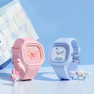 Relógio Sanrio Cartoon De Silicone Quadrado Para Crianças Kulomi/Melody/KT Cat/Cinnamon Dog Alta Qualidade De Sensação De Pele