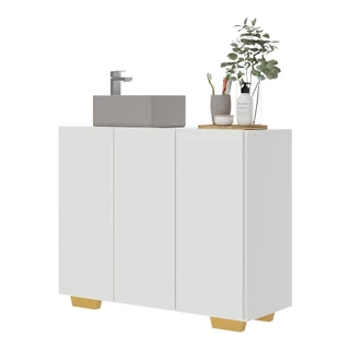 Gabinete Banheiro 3 Portas 90cm Multimóveis V5031