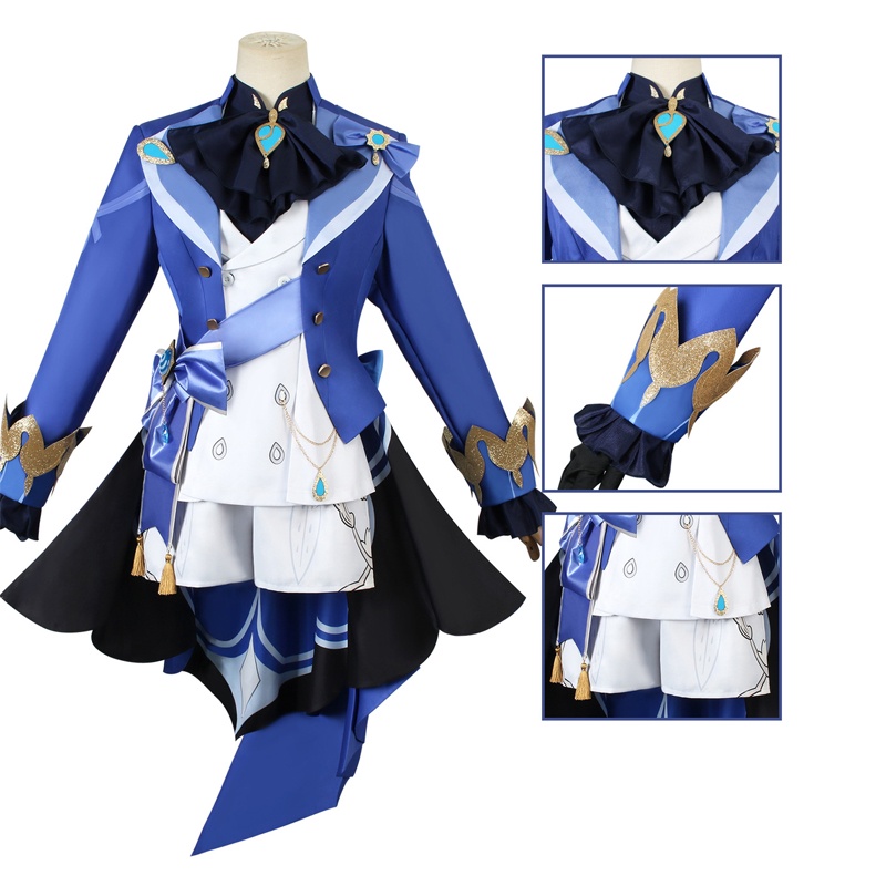 Genshin Impact Fontaine Focalors Personagens Cosplay Conjunto