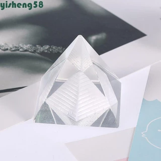 Pirâmide De Cristal Transparente De 40mm Geomanicidade Antigo Modelo De Construção Egito Decoração Casa Reiki Chakra Artesanato De Cura