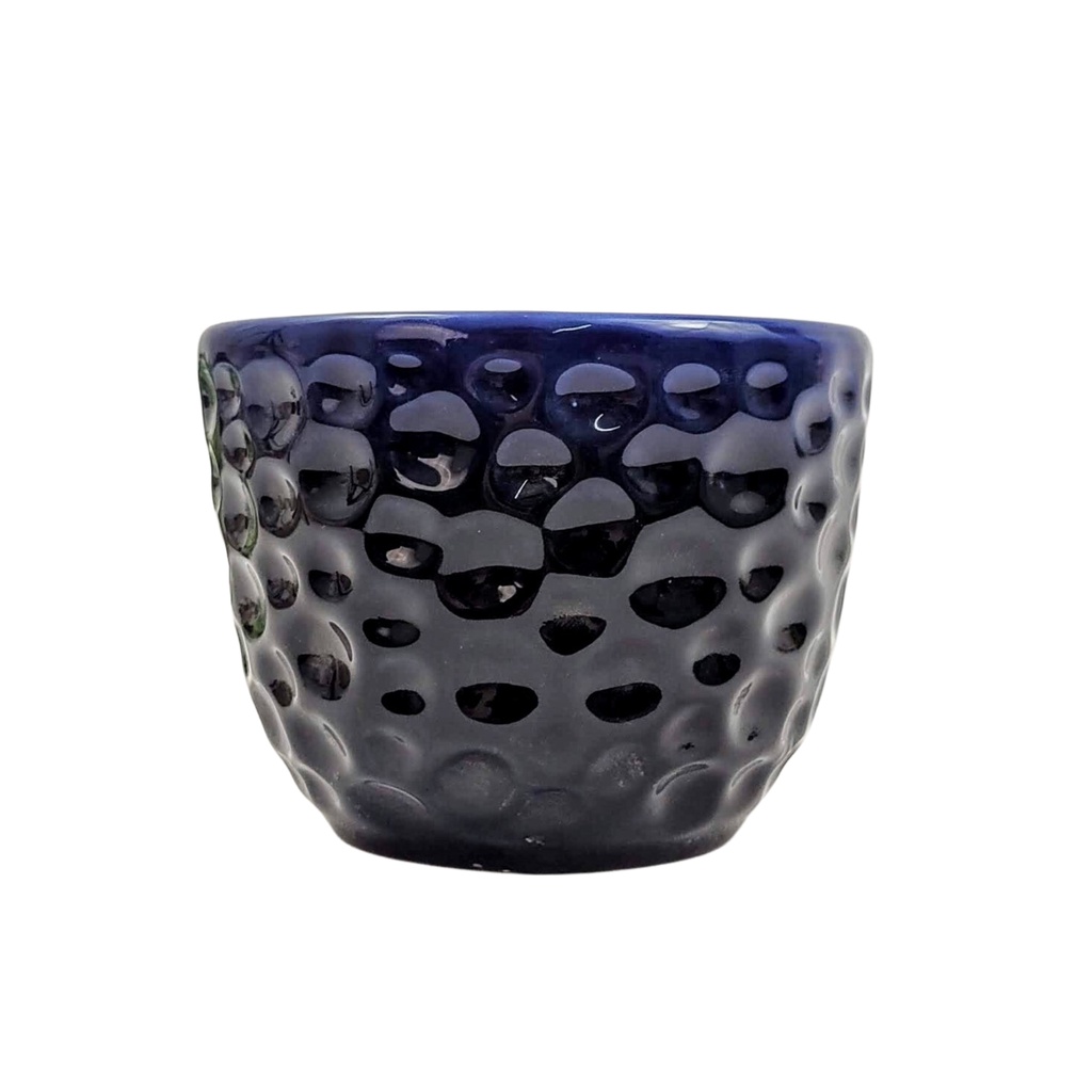 Vaso Decorativo Azul Bolha Azul 9x11cm Cerâmica Brilho