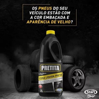 Pretinho para Tingir Pneu Cera Liquida Piso Borracha - Pretita 2l