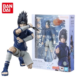 Original Bandai SHF Naruto Uchiha Sasuke Anime Figura Brinquedos