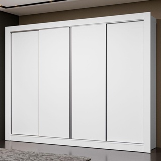 Guarda-Roupa Casal Madesa Montana 4 Portas de Correr - Branco