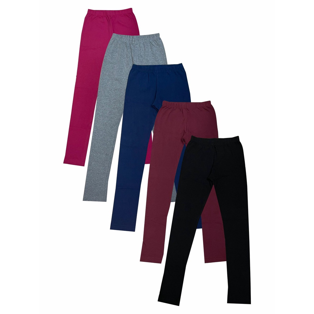 Leggings Infantis YilnMunm - Pack 5 Calças - Meninas 4-12 Anos - Elástico Confortável