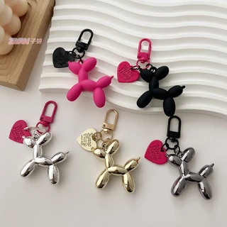 Rosa Amor Balão Cão Chaveiro Casal DIY Saco Pingente Charme em Oferta na Shopee