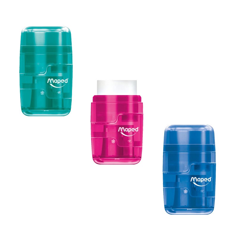 Apontador 2 Furos C/ Borracha Translucido - MAPED | Shopee Brasil
